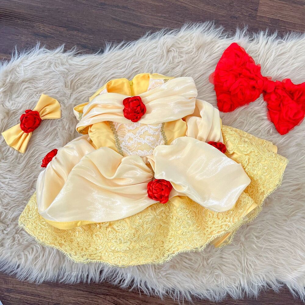 Beauty and the Beast Princess Belle Dress Costume Baby Toddler Size 1Y
